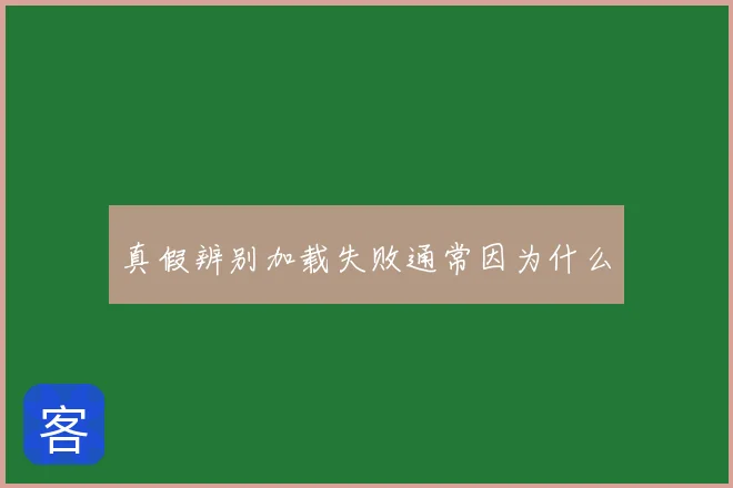 真假辨别加载失败通常因为什么